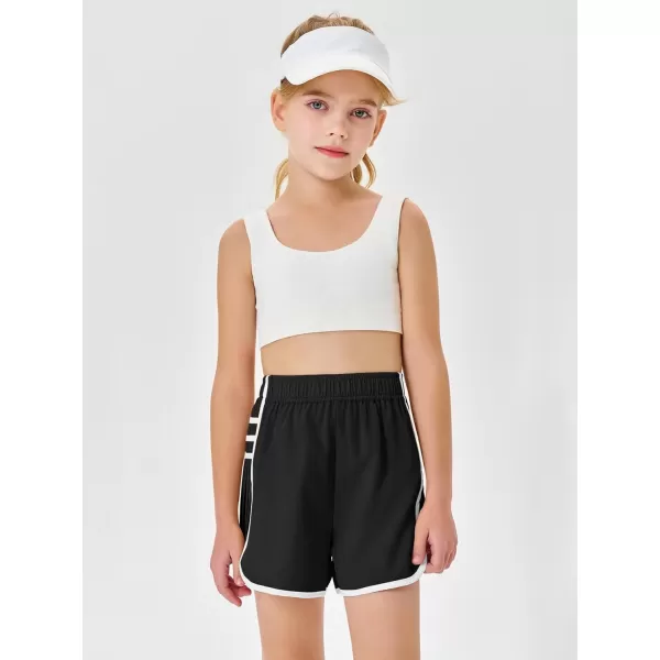 Haloumoning Girls Flowy Shorts Kids Casual Elastic Waist Pleated Athletic Running Workout Dolphin Shorts