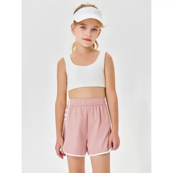 Haloumoning Girls Flowy Shorts Kids Casual Elastic Waist Pleated Athletic Running Workout Dolphin Shorts