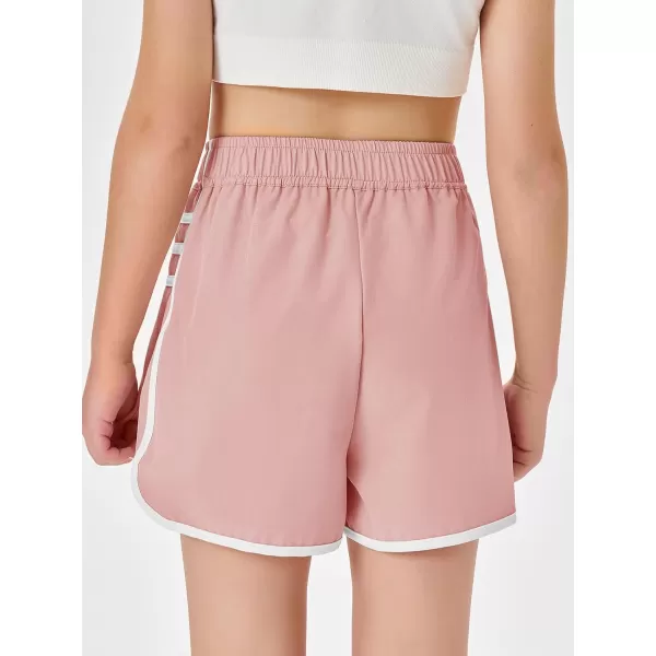 Haloumoning Girls Flowy Shorts Kids Casual Elastic Waist Pleated Athletic Running Workout Dolphin Shorts