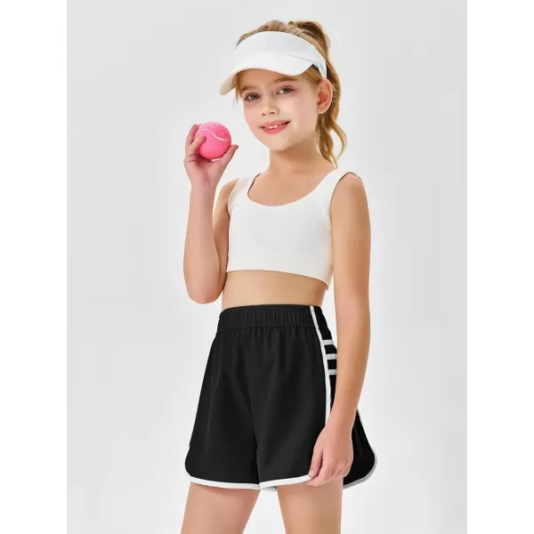Haloumoning Girls Flowy Shorts Kids Casual Elastic Waist Pleated Athletic Running Workout Dolphin Shorts