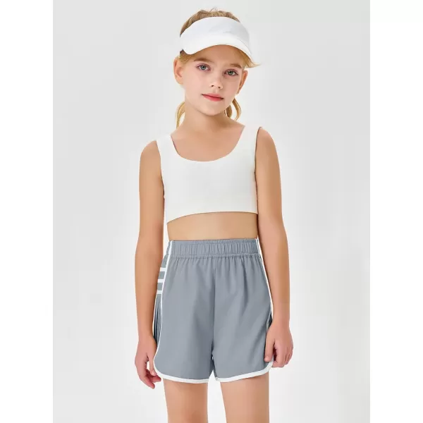 Haloumoning Girls Flowy Shorts Kids Casual Elastic Waist Pleated Athletic Running Workout Dolphin Shorts
