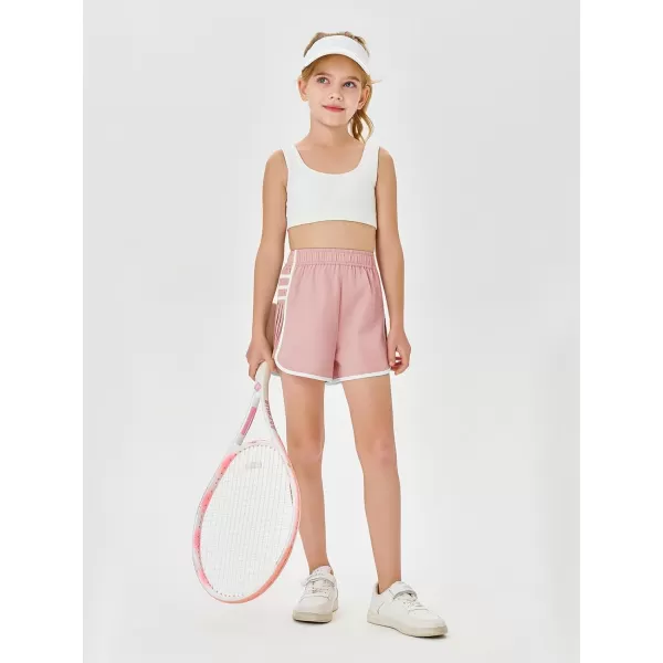 Haloumoning Girls Flowy Shorts Kids Casual Elastic Waist Pleated Athletic Running Workout Dolphin Shorts