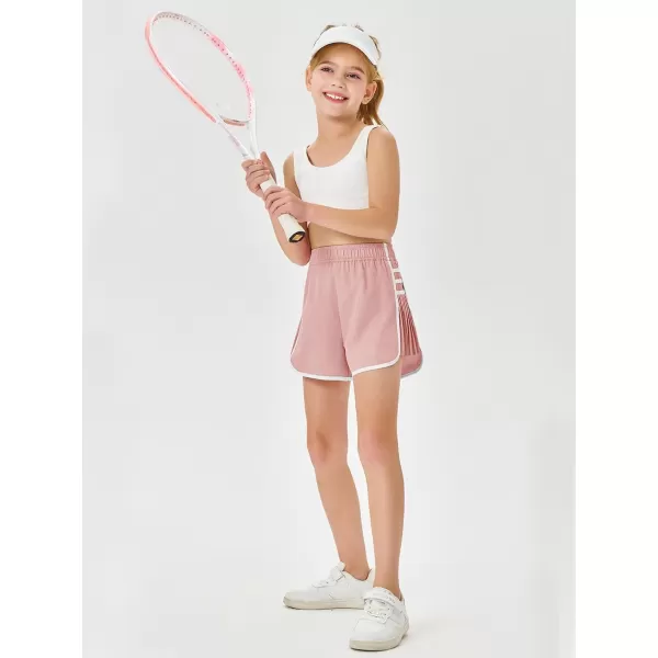 Haloumoning Girls Flowy Shorts Kids Casual Elastic Waist Pleated Athletic Running Workout Dolphin Shorts