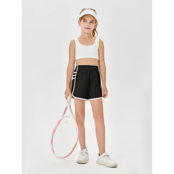 Haloumoning Girls Flowy Shorts Kids Casual Elastic Waist Pleated Athletic Running Workout Dolphin Shorts