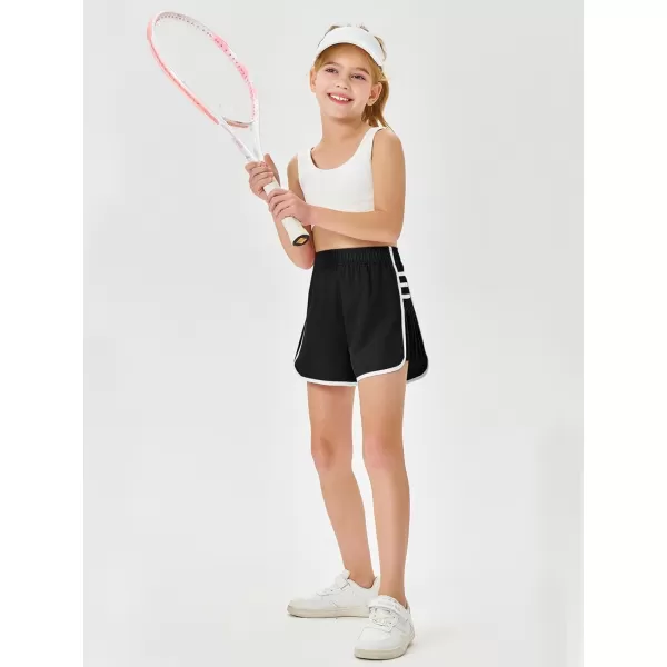 Haloumoning Girls Flowy Shorts Kids Casual Elastic Waist Pleated Athletic Running Workout Dolphin Shorts