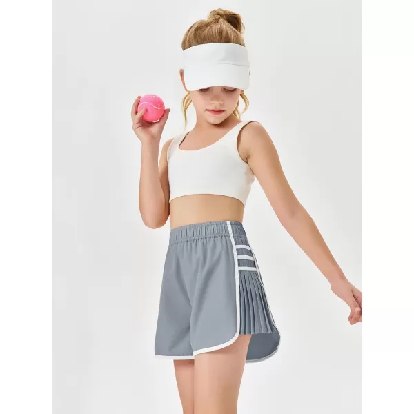 Haloumoning Girls Flowy Shorts Kids Casual Elastic Waist Pleated Athletic Running Workout Dolphin Shorts