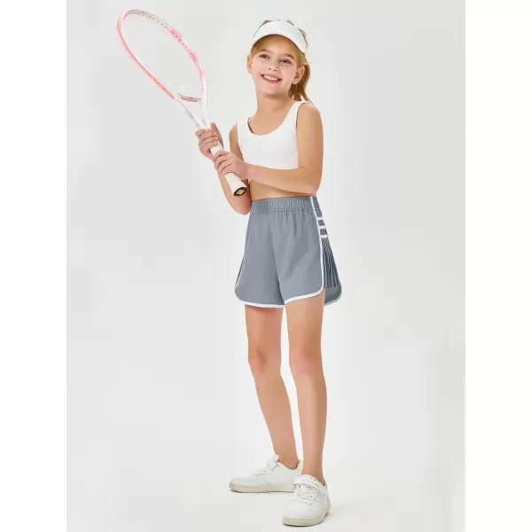 Haloumoning Girls Flowy Shorts Kids Casual Elastic Waist Pleated Athletic Running Workout Dolphin Shorts