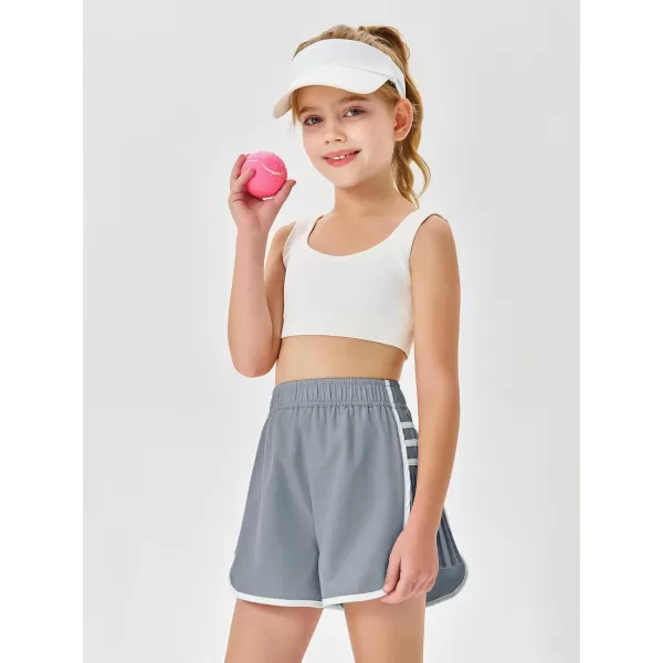 Haloumoning Girls Flowy Shorts Kids Casual Elastic Waist Pleated Athletic Running Workout Dolphin Shorts