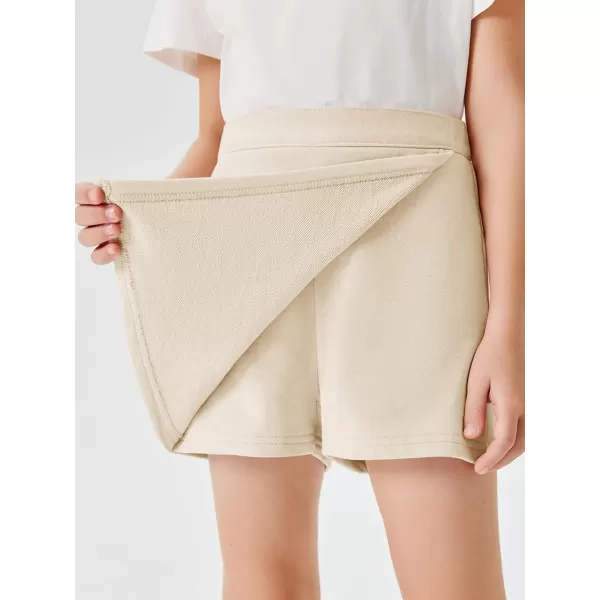 Haloumoning Girls High Waist Wrap Skorts Summer 2 in 1 Running Mini Slit Hem Skort Shorts 5-14Y