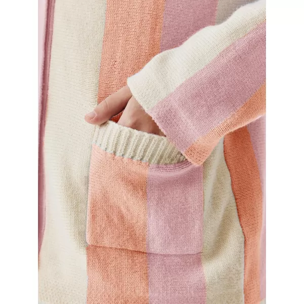Haloumoning Girls Oversized Color Block Cardigan Sweaters 4-14 Years