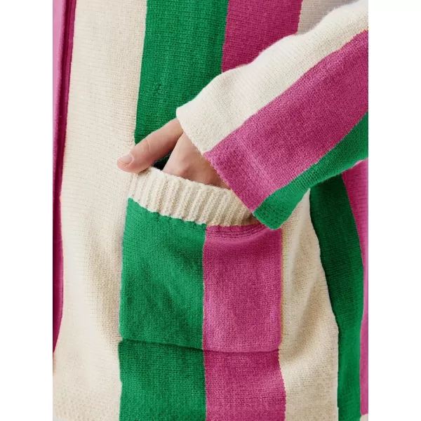 Haloumoning Girls Oversized Color Block Cardigan Sweaters 4-14 Years
