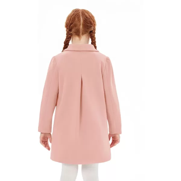 Haloumoning Girls Ruffle Dress Coats Winter Lapel Single Breasted Jackets Outerwear with Pockets 5-14 Years