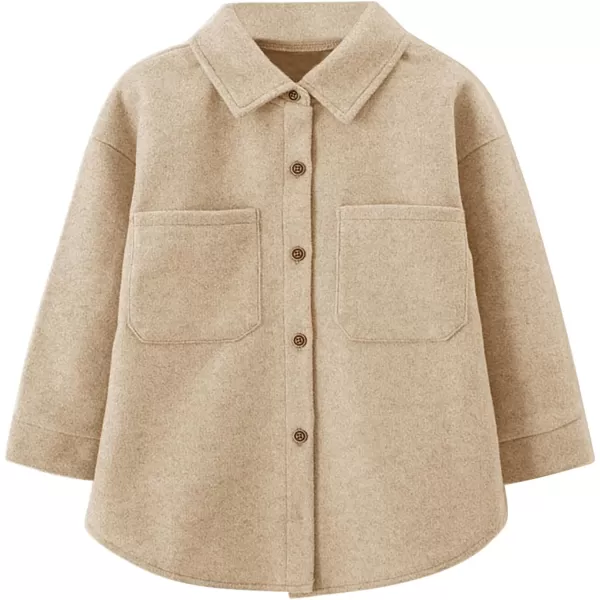 Haloumoning Girls' Shacket Button Down Lightweight Jacket Teen Girls Mid Length Oversized Trench Coat