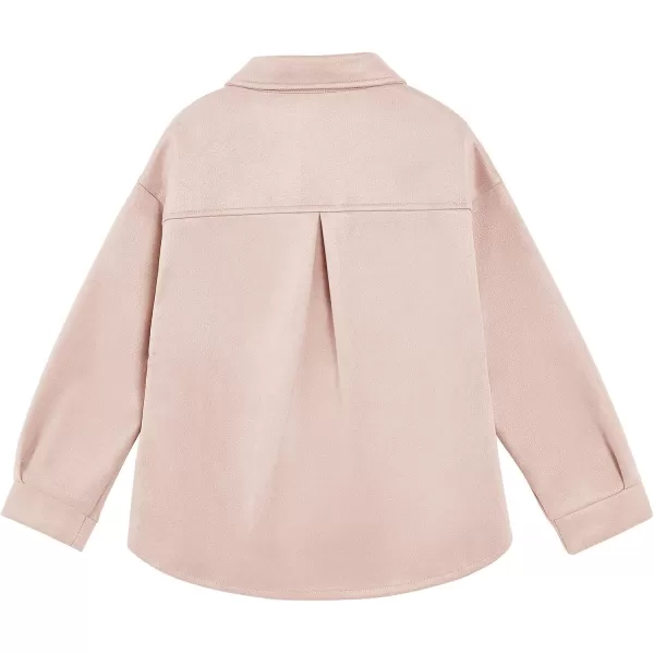 Haloumoning Girls' Shacket Button Down Lightweight Jacket Teen Girls Mid Length Oversized Trench Coat