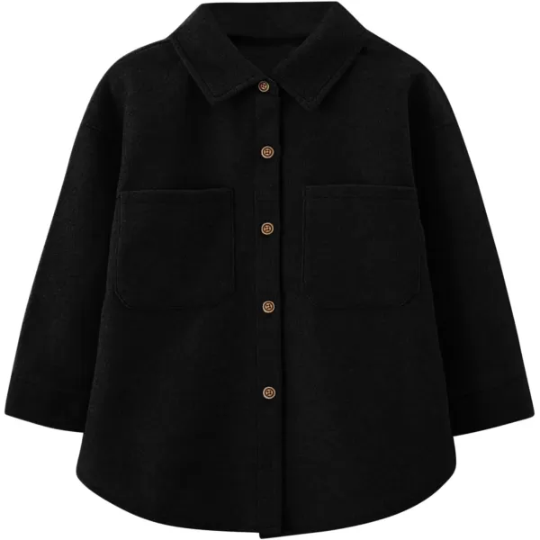 Haloumoning Girls' Shacket Button Down Lightweight Jacket Teen Girls Mid Length Oversized Trench Coat