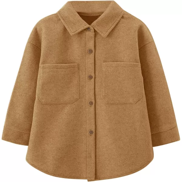Haloumoning Girls' Shacket Button Down Lightweight Jacket Teen Girls Mid Length Oversized Trench Coat
