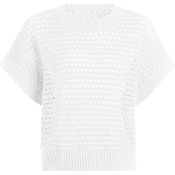 Haloumoning Girls Short Sleeve T Shirt Crewneck Knit Crop Top Hollow Out Pullovers Sweater 5-14 Years
