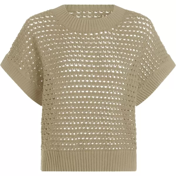 Haloumoning Girls Short Sleeve T Shirt Crewneck Knit Crop Top Hollow Out Pullovers Sweater 5-14 Years