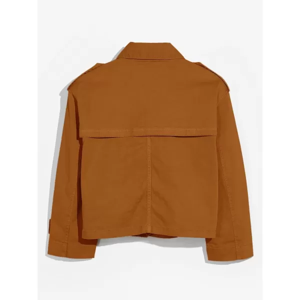 Haloumoning Girls Short Trench Coat Double Breasted Long Sleeve Casual Jackets Fall Outwear with Pockets