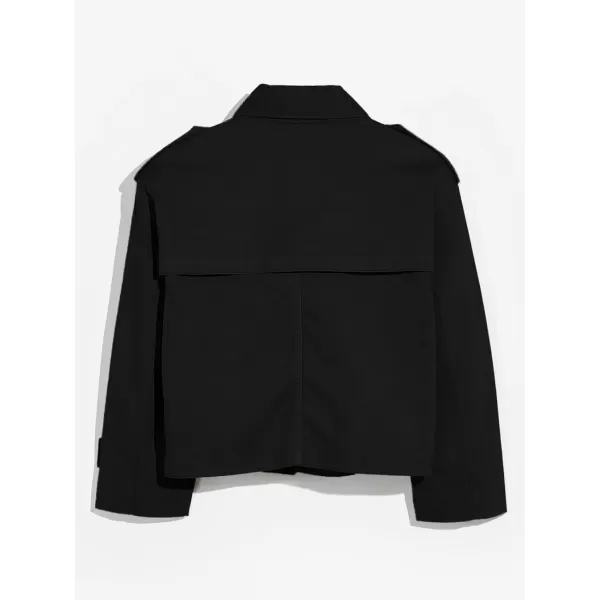 Haloumoning Girls Short Trench Coat Double Breasted Long Sleeve Casual Jackets Fall Outwear with Pockets