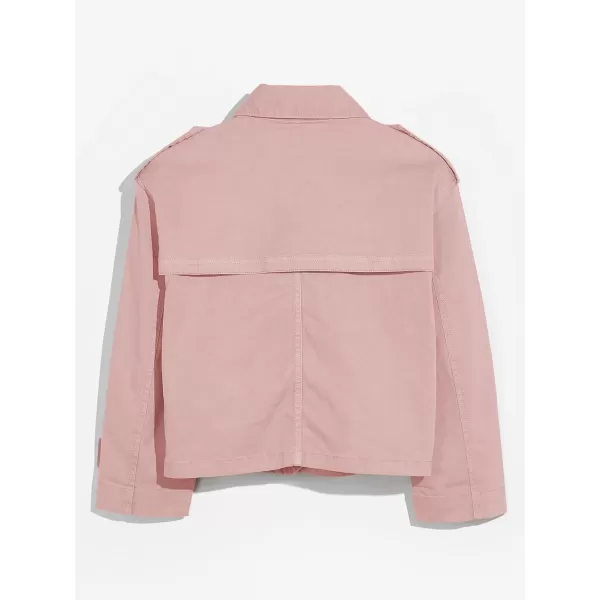 Haloumoning Girls Short Trench Coat Double Breasted Long Sleeve Casual Jackets Fall Outwear with Pockets
