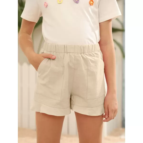 Haloumoning Girls Shorts Casual Floral Printed Short Pants Summer Ruffle Beach Shorts with Pockets Size 4-15