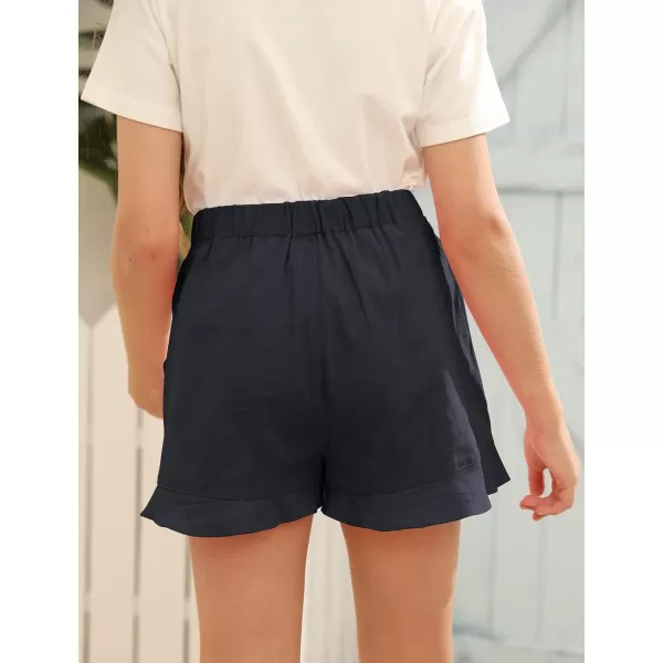 Haloumoning Girls Shorts Casual Floral Printed Short Pants Summer Ruffle Beach Shorts with Pockets Size 4-15