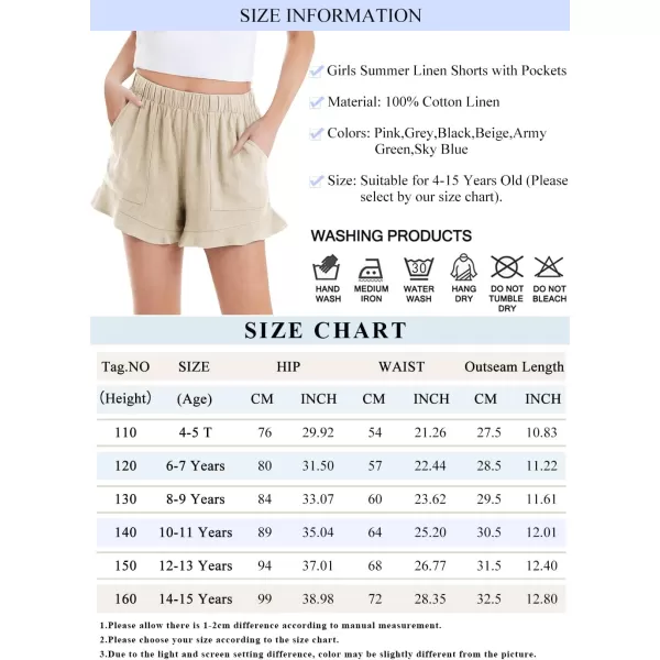 Haloumoning Girls Shorts Casual Floral Printed Short Pants Summer Ruffle Beach Shorts with Pockets Size 4-15