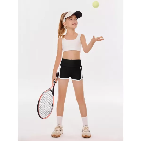 Haloumoning Girls Shorts Casual Summer Athletic Shorts Comfy High Waisted Yoga Shorts with Back Pocket