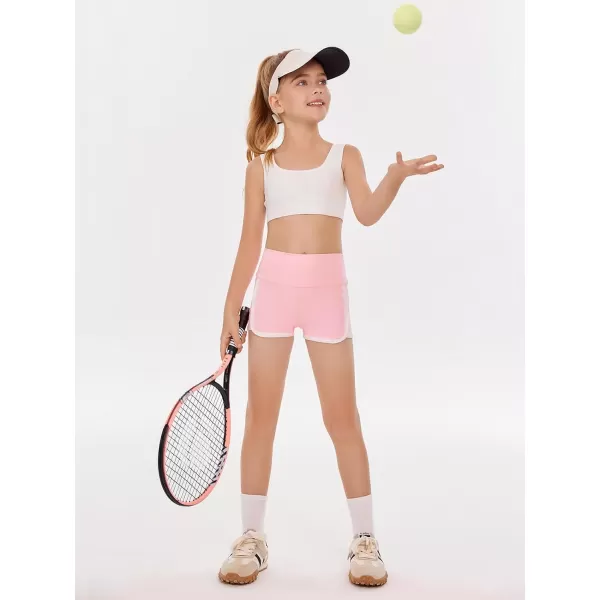 Haloumoning Girls Shorts Casual Summer Athletic Shorts Comfy High Waisted Yoga Shorts with Back Pocket