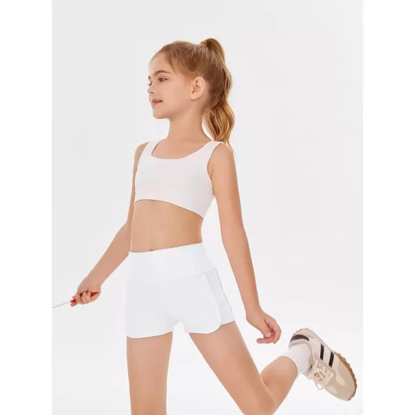 Haloumoning Girls Shorts Casual Summer Athletic Shorts Comfy High Waisted Yoga Shorts with Back Pocket