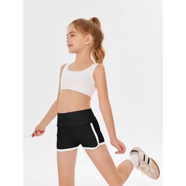 Haloumoning Girls Shorts Casual Summer Athletic Shorts Comfy High Waisted Yoga Shorts with Back Pocket