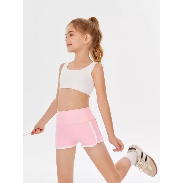 Haloumoning Girls Shorts Casual Summer Athletic Shorts Comfy High Waisted Yoga Shorts with Back Pocket