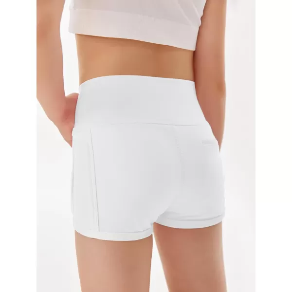 Haloumoning Girls Shorts Casual Summer Athletic Shorts Comfy High Waisted Yoga Shorts with Back Pocket