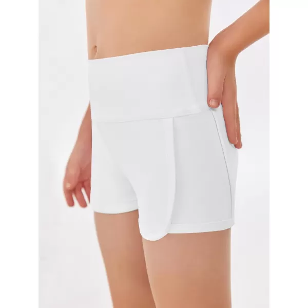 Haloumoning Girls Shorts Casual Summer Athletic Shorts Comfy High Waisted Yoga Shorts with Back Pocket