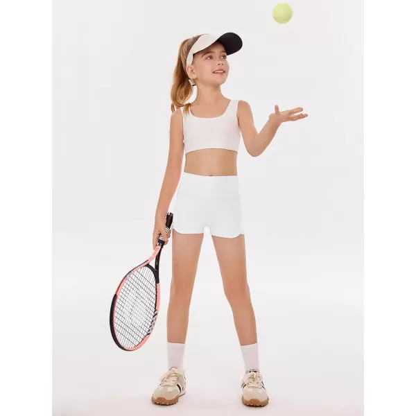 Haloumoning Girls Shorts Casual Summer Athletic Shorts Comfy High Waisted Yoga Shorts with Back Pocket