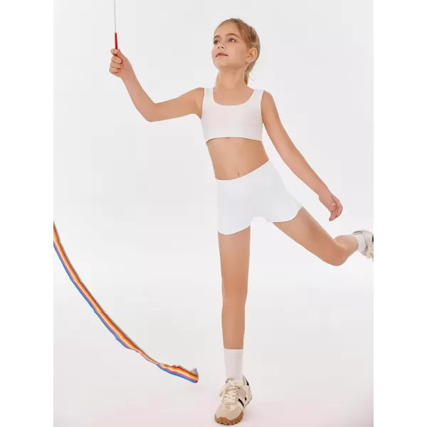 Haloumoning Girls Shorts Casual Summer Athletic Shorts Comfy High Waisted Yoga Shorts with Back Pocket