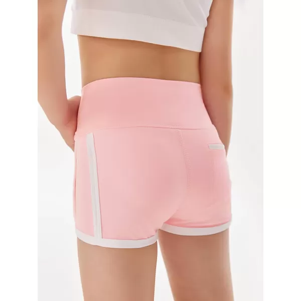 Haloumoning Girls Shorts Casual Summer Athletic Shorts Comfy High Waisted Yoga Shorts with Back Pocket
