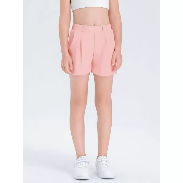 Haloumoning Girls Shorts Kids Casual High Waisted School Uniform Shorts with Pockets 5-14 Years