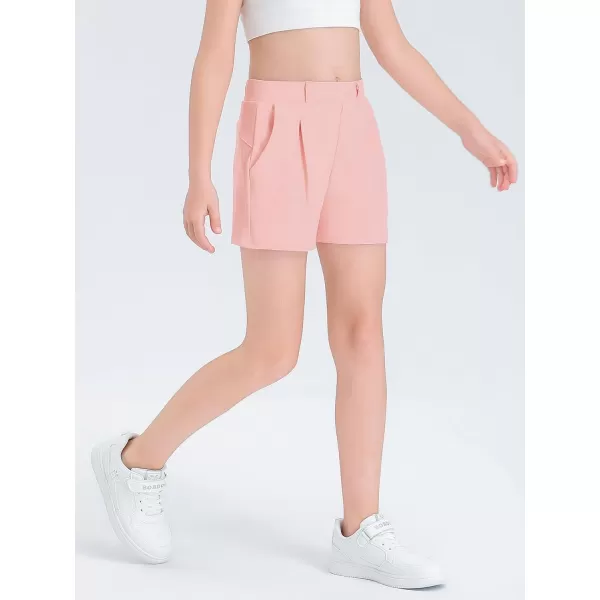 Haloumoning Girls Shorts Kids Casual High Waisted School Uniform Shorts with Pockets 5-14 Years