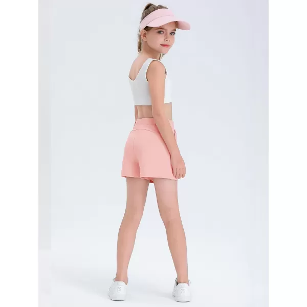 Haloumoning Girls Shorts Kids Casual High Waisted School Uniform Shorts with Pockets 5-14 Years