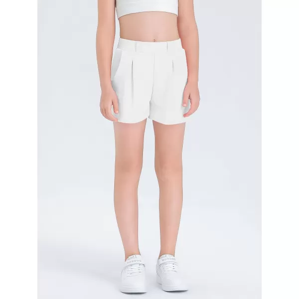 Haloumoning Girls Shorts Kids Casual High Waisted School Uniform Shorts with Pockets 5-14 Years