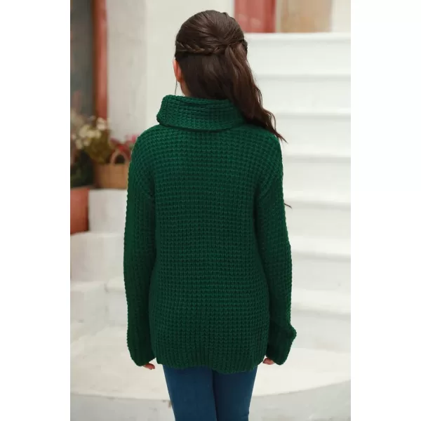 Haloumoning Girls Sweaters Button Turtle Cowl Neck Asymmetric Hem Wrap Pullover Sweaters for Girls