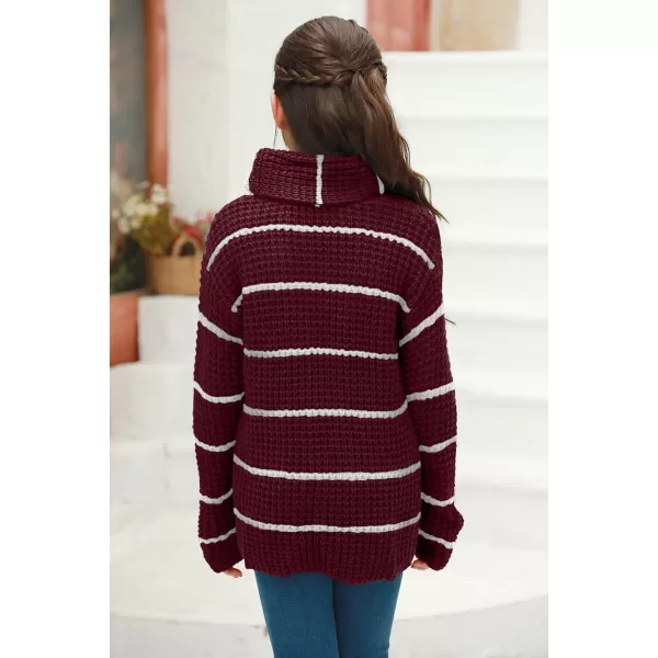 Haloumoning Girls Sweaters Button Turtle Cowl Neck Asymmetric Hem Wrap Pullover Sweaters for Girls