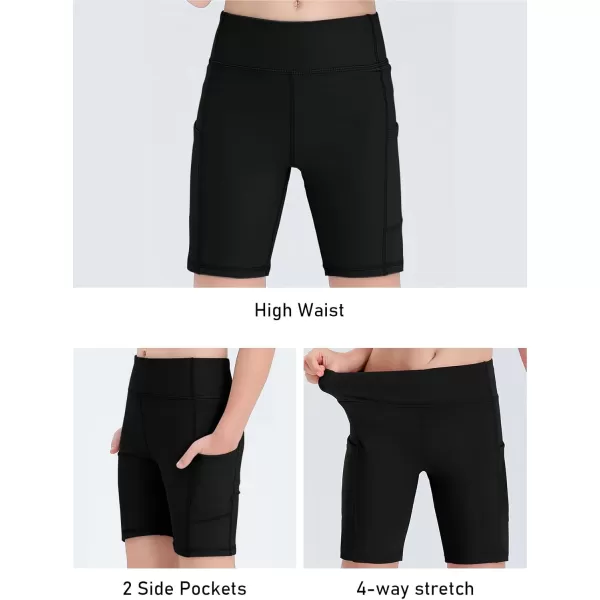 Haloumoning Girls Volleyball Spandex Shorts Kids Athletic Biker Dance Gymnastics Compression Shorts with Pockets