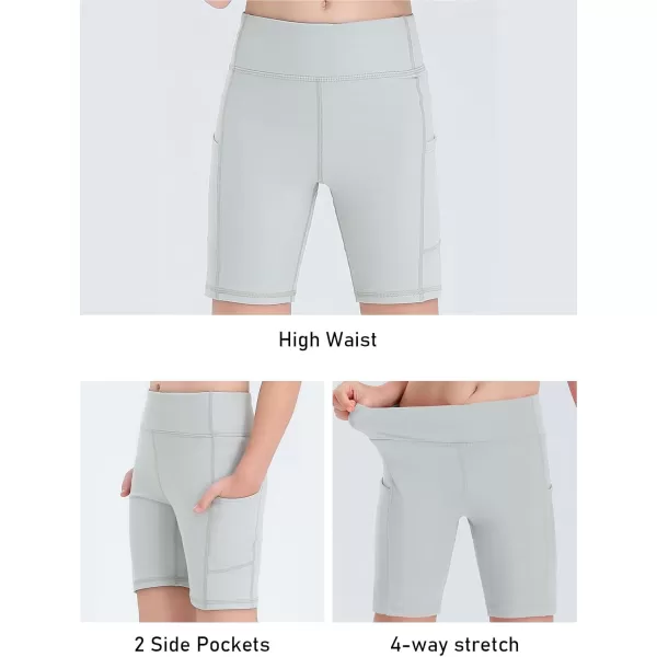 Haloumoning Girls Volleyball Spandex Shorts Kids Athletic Biker Dance Gymnastics Compression Shorts with Pockets