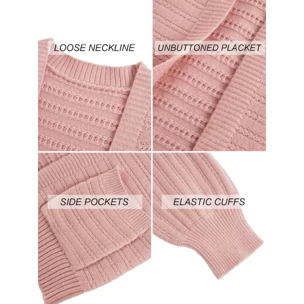 Haloumoning Kids Girls Open Front Cardigan Sweaters Long Sleeve Cable Knit Fashion Clothes with Pockets 5-14 Years