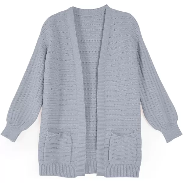 Haloumoning Kids Girls Open Front Cardigan Sweaters Long Sleeve Cable Knit Fashion Clothes with Pockets 5-14 Years