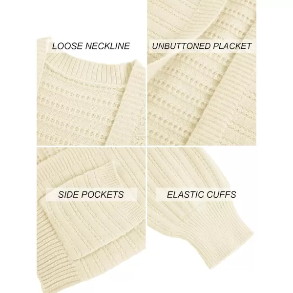Haloumoning Kids Girls Open Front Cardigan Sweaters Long Sleeve Cable Knit Fashion Clothes with Pockets 5-14 Years