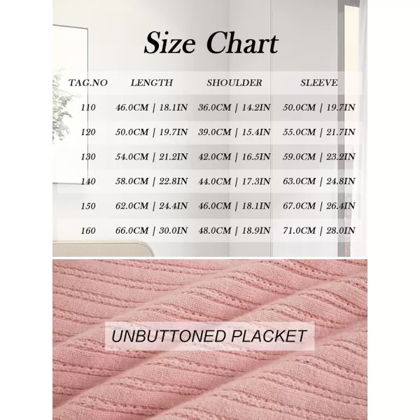 Haloumoning Kids Girls Open Front Cardigan Sweaters Long Sleeve Cable Knit Fashion Clothes with Pockets 5-14 Years